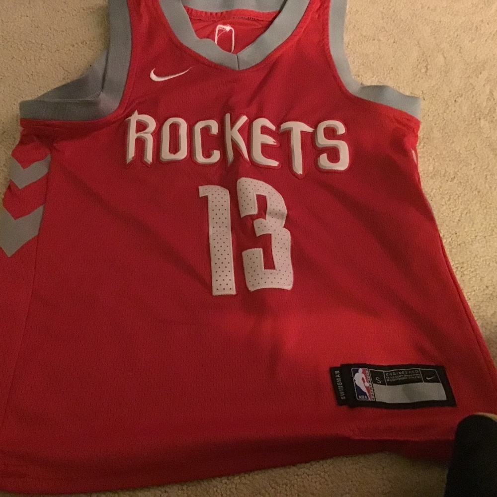 James Harden Rockets 13 team red jersey boys kids
